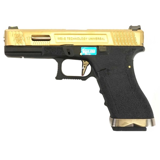 [WE-G001WET-TG] PISTOLA WE G17 CUSTOM-TG FULL METAL NEGRA-DORADA