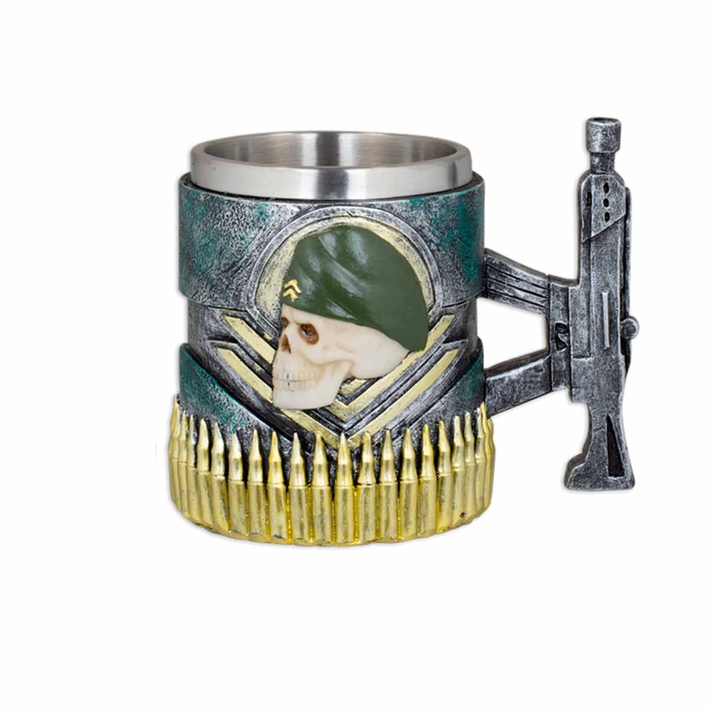 TAZA RESINA TOLE10 CALAVERA FUSIL